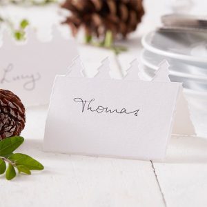 Juletræs Bordkort Hvid