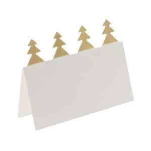 Juletræ Bordkort Hvid/Guld