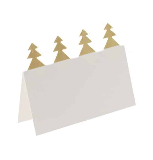 Juletræ Bordkort Hvid/Guld