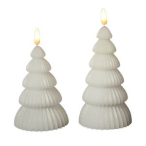 Da'core LED lys med 3D flamme juletræ hvid 2-pak