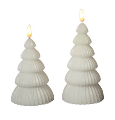 Da'core LED lys med 3D flamme juletræ hvid 2-pak