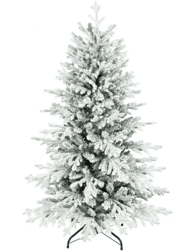 Kunstigt juletræ med sne H150 x Ø93 cm - Grøn/Hvid