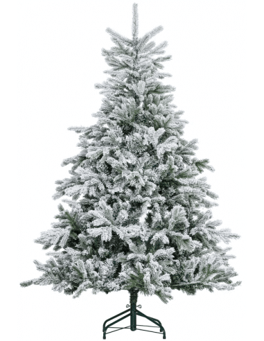 Kunstigt juletræ med sne H180 x Ø115 cm - Grøn/Hvid