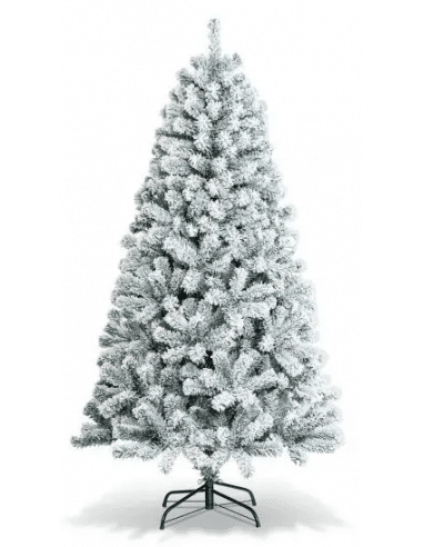 Kunstigt juletræ med sne H180 x Ø91 cm - Hvid