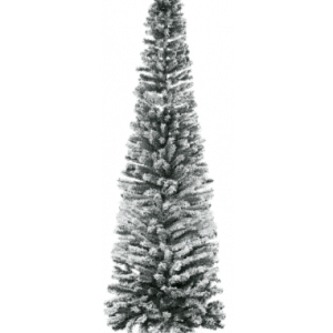 Kunstigt juletræ med sne og kogler H225 x Ø68 cm - Grøn/Hvid